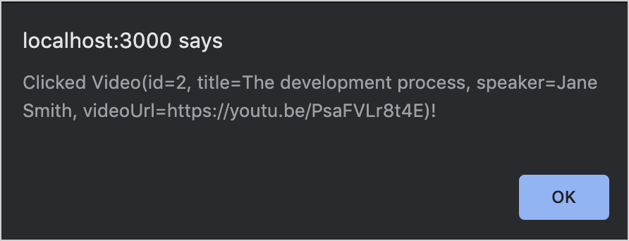 Browser alert window Browser alert window