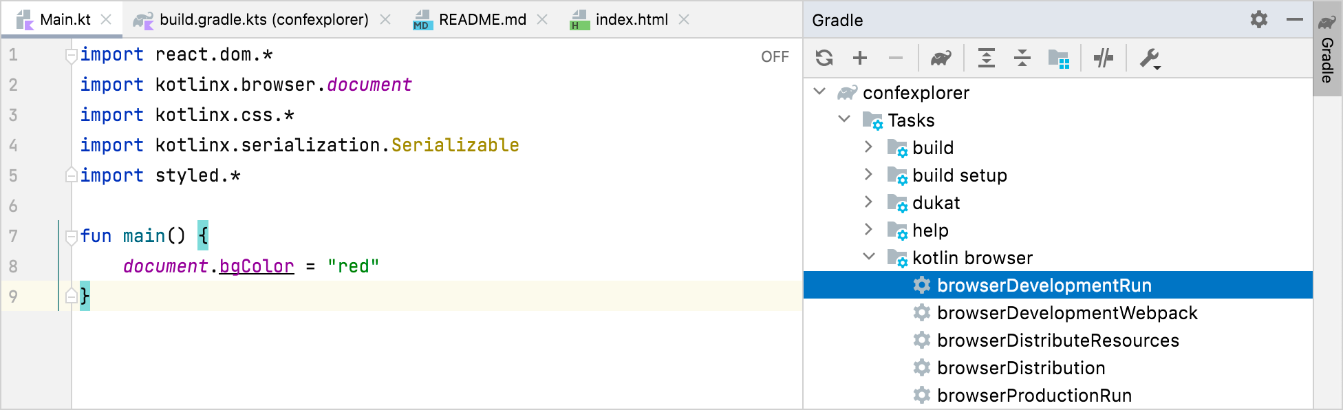 Gradle tasks list Gradle tasks list