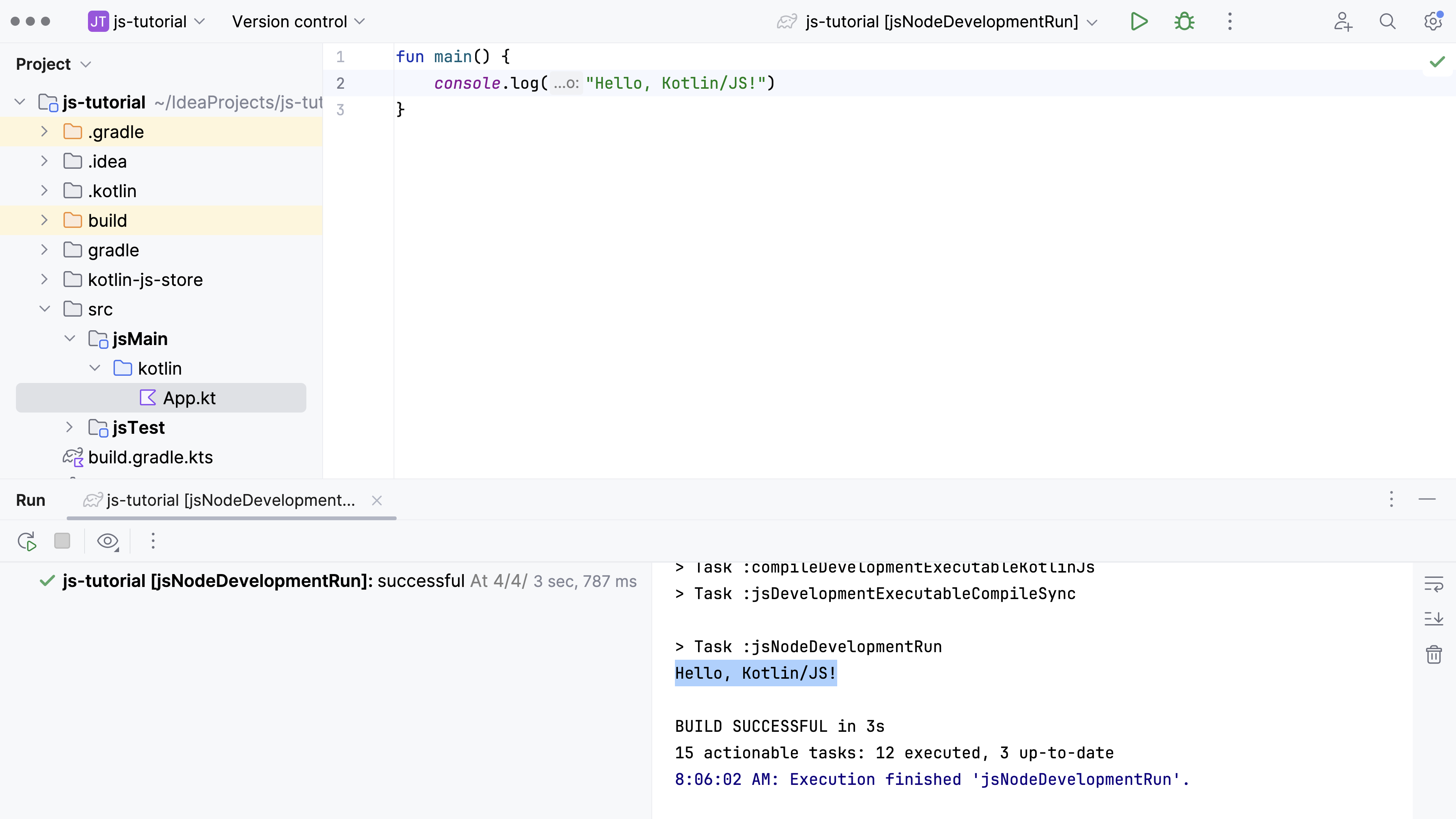 Executing the JS target in a Kotlin Multiplatform project in IntelliJ IDEA Executing the JS target in a Kotlin Multiplatform project in IntelliJ IDEA