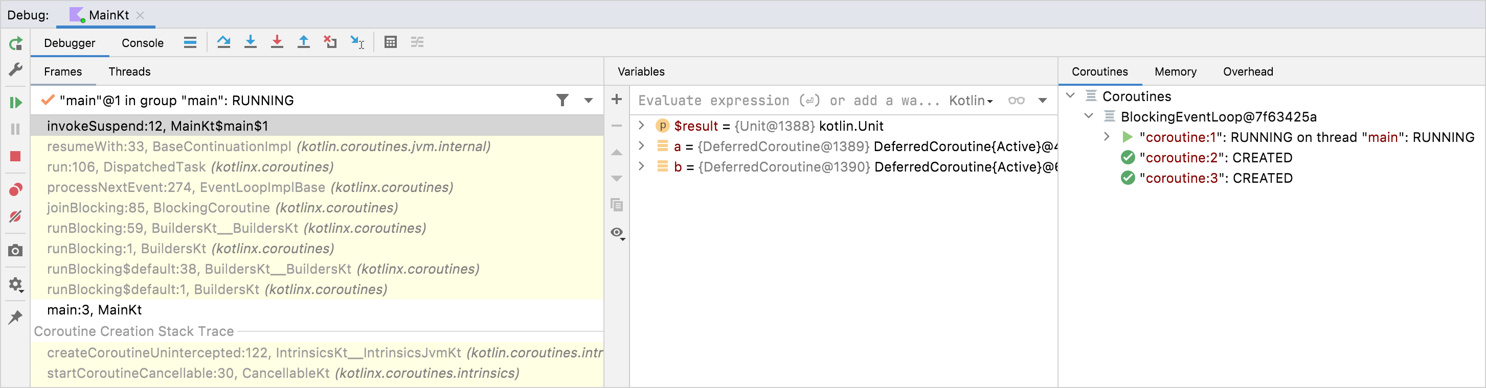 Debugging coroutines Debugging coroutines