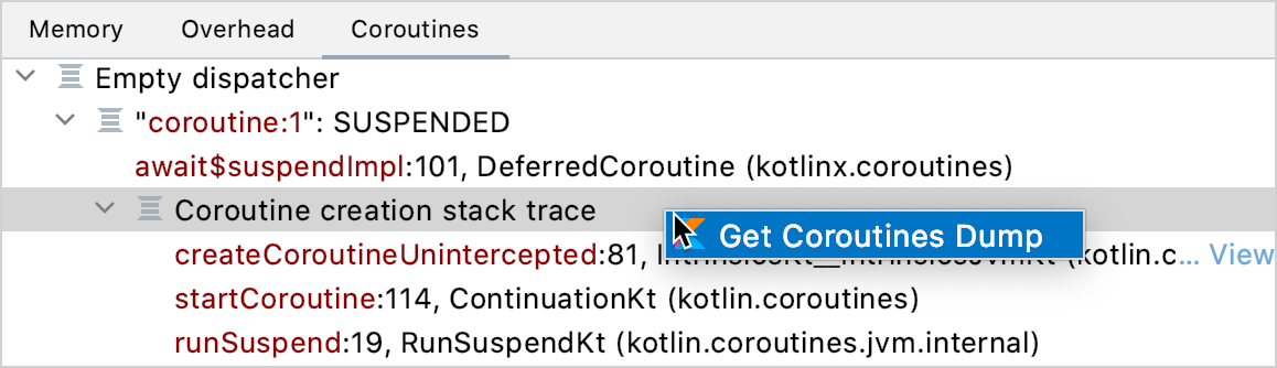 Coroutines Dump Coroutines Dump