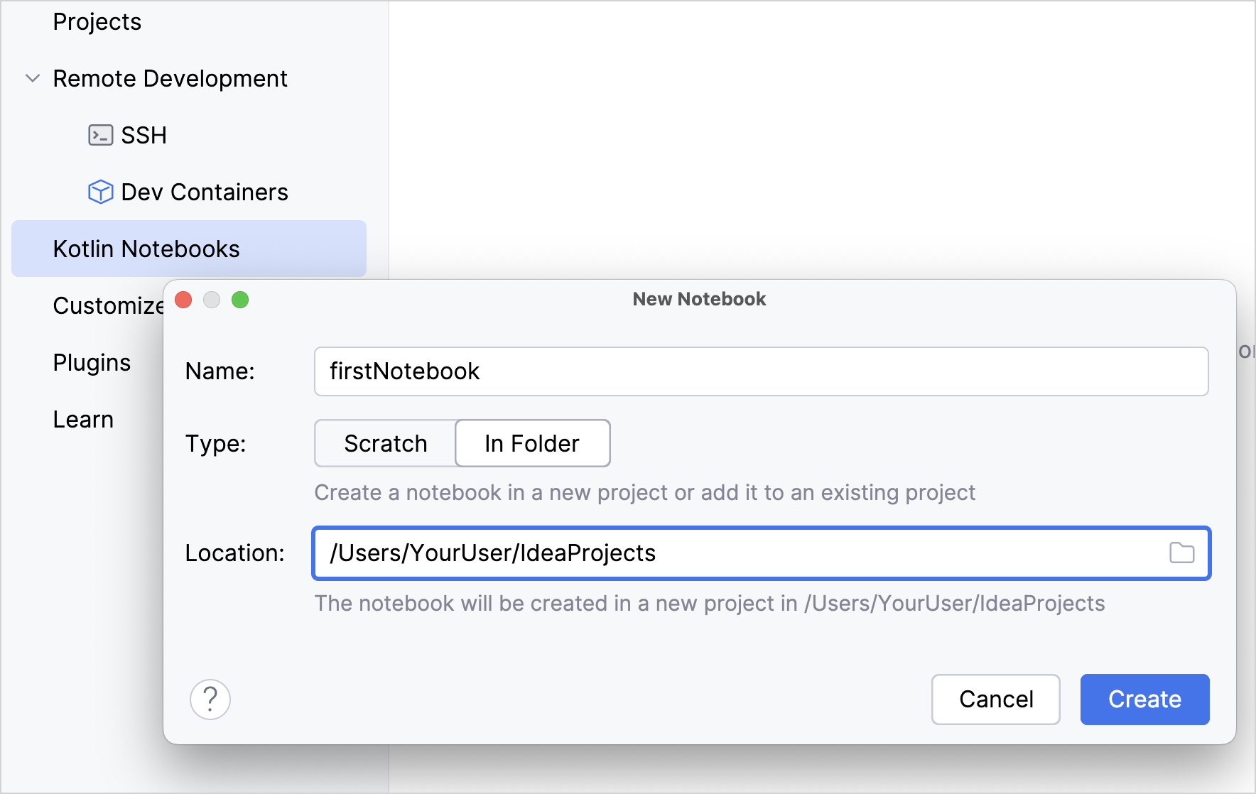 Create a new Kotlin Notebook from IntelliJ IDEA