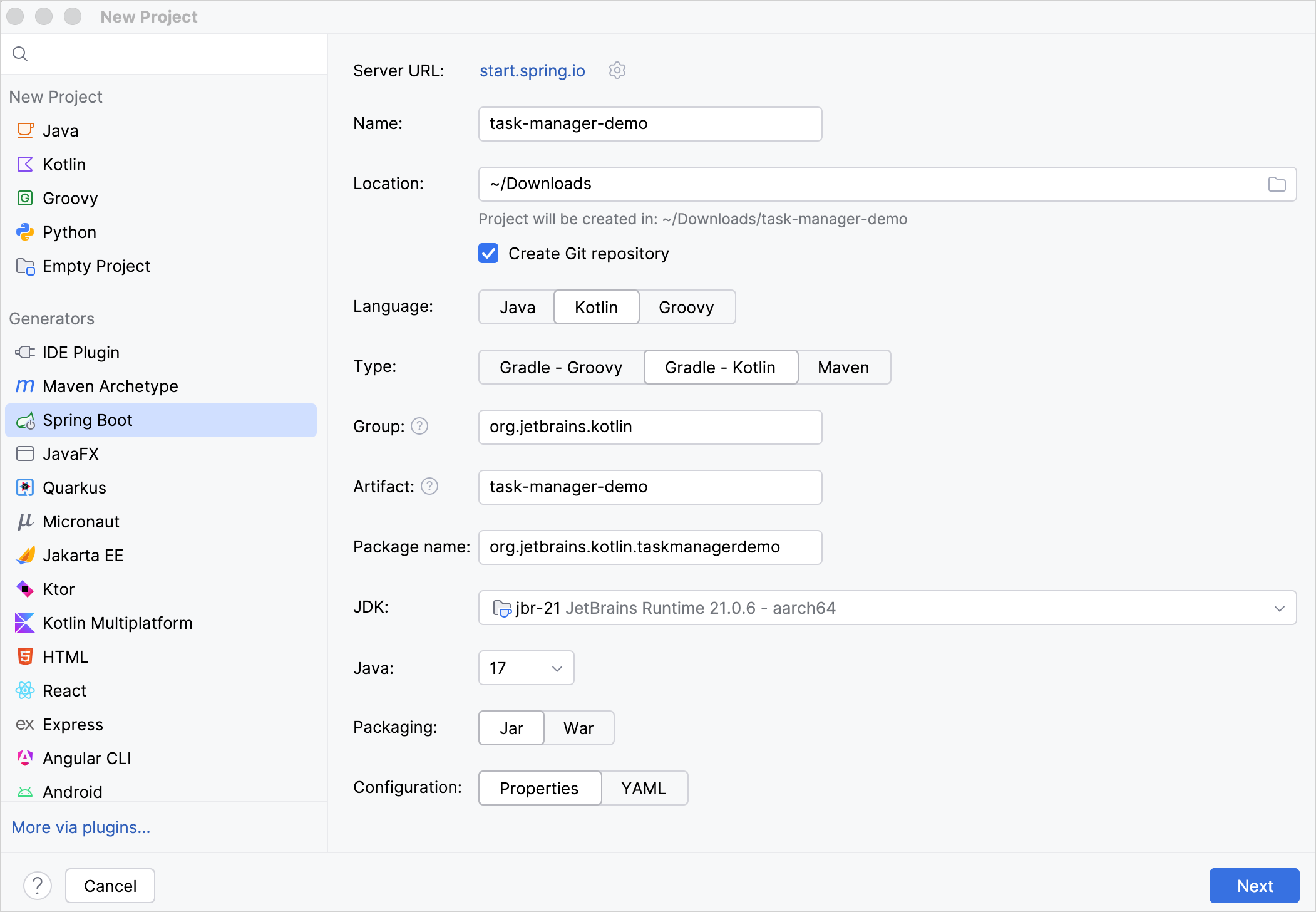 Create Spring Boot project