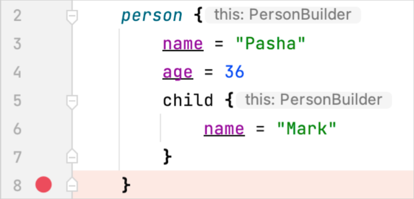 Using the builder type example Using the builder type example