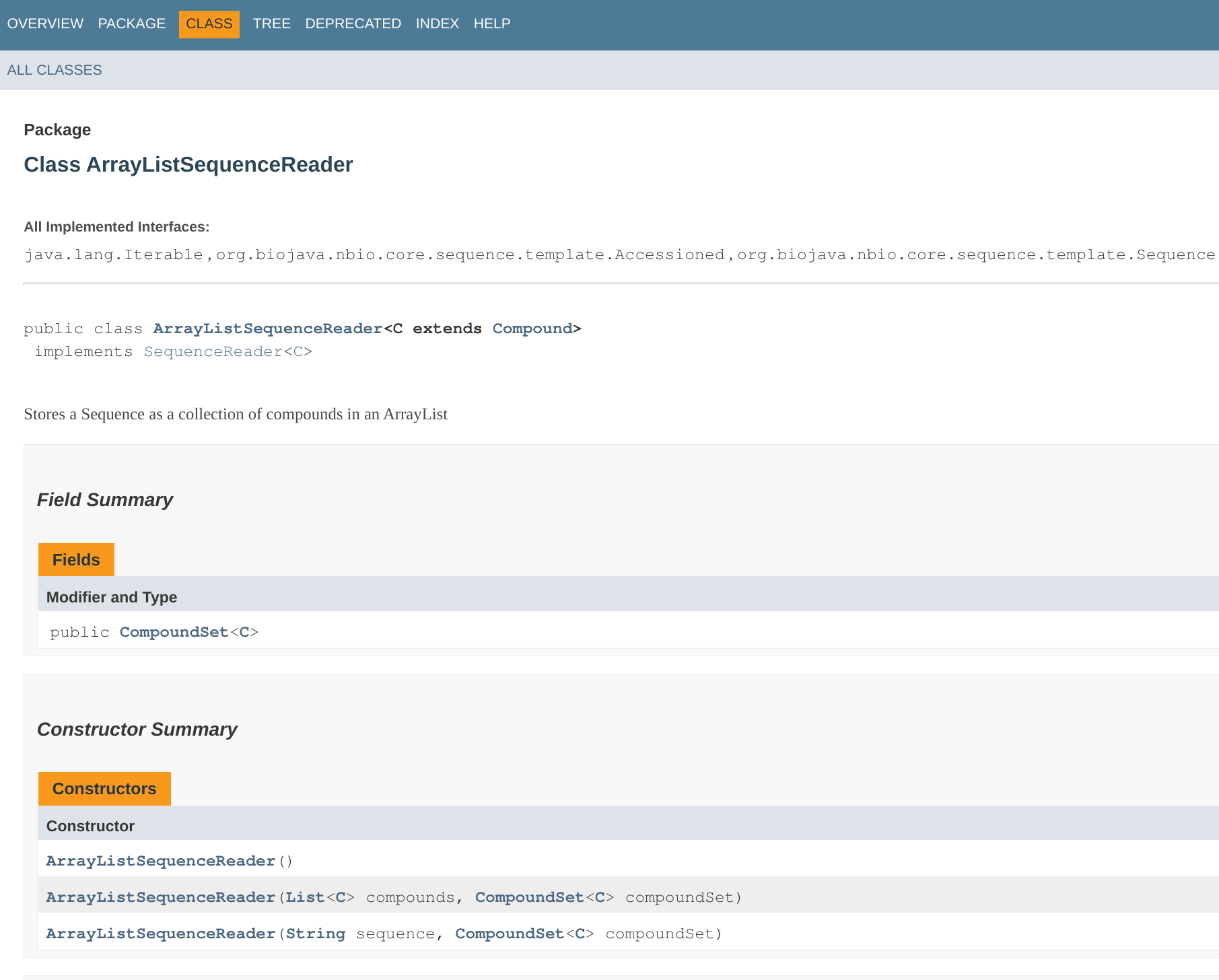 Screenshot of javadoc output format Screenshot of javadoc output format