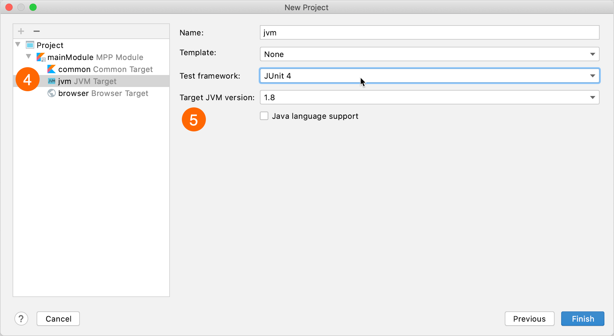 Kotlin Project Wizard - Configure targets Kotlin Project Wizard - Configure targets