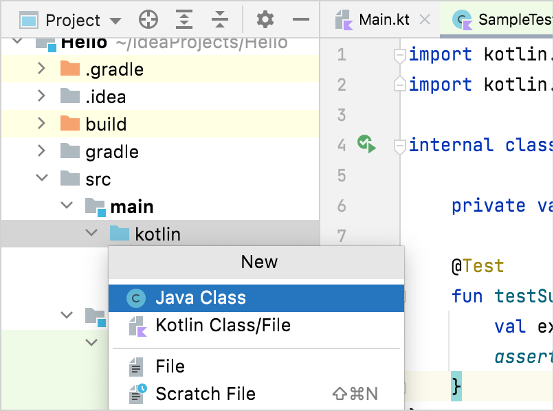 Add new Java class Add new Java class