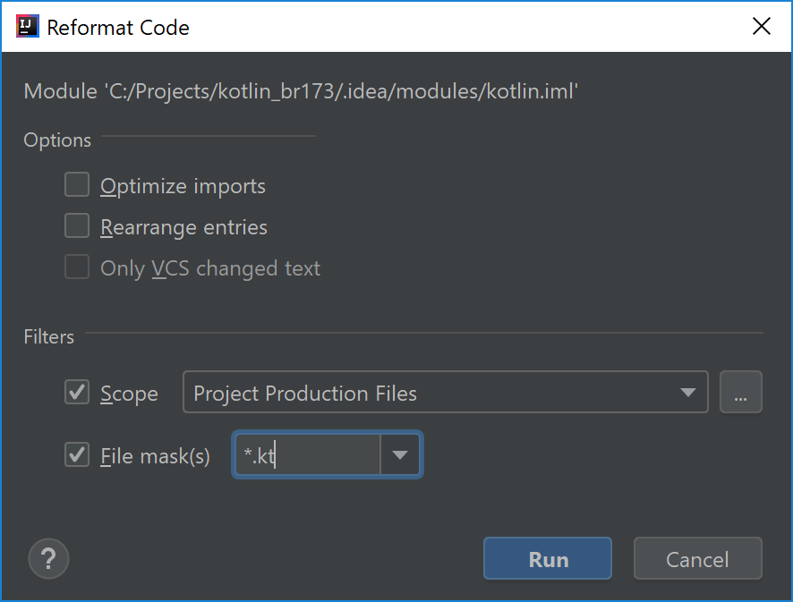 Reformat code Reformat code