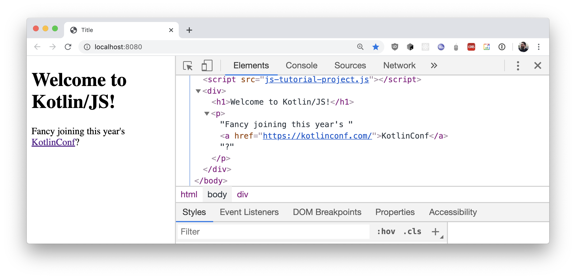 Rendering a website from kotlinx.html Rendering a website from kotlinx.html