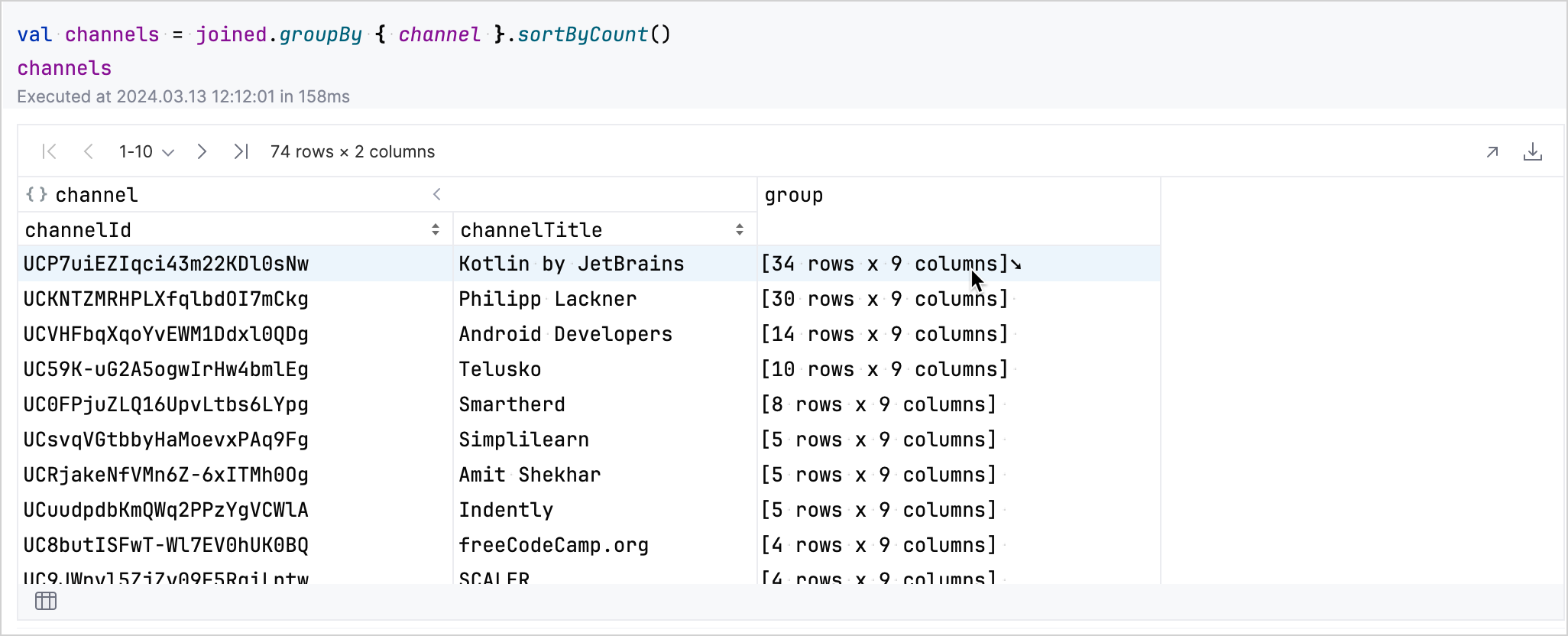 Expanding a row to reveal more details Expanding a row to reveal more details
