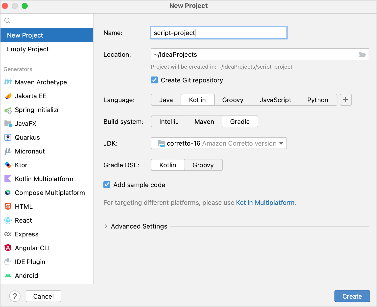 Create a root project for custom Kotlin scripting Create a root project for custom Kotlin scripting
