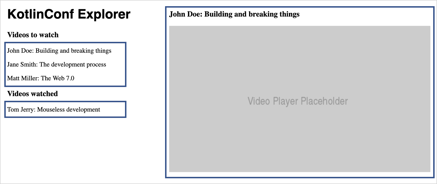 Structured layout with components Structured layout with components