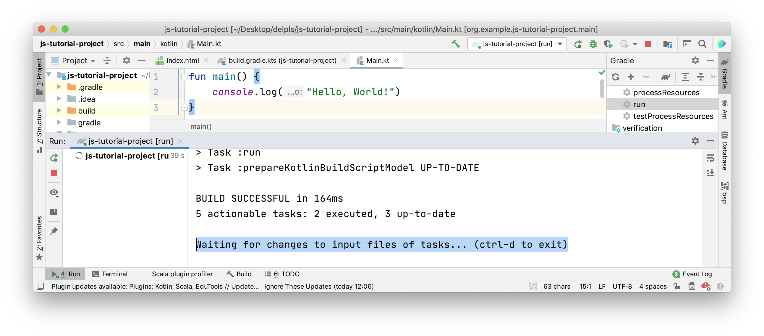 Gradle waiting for changes Gradle waiting for changes