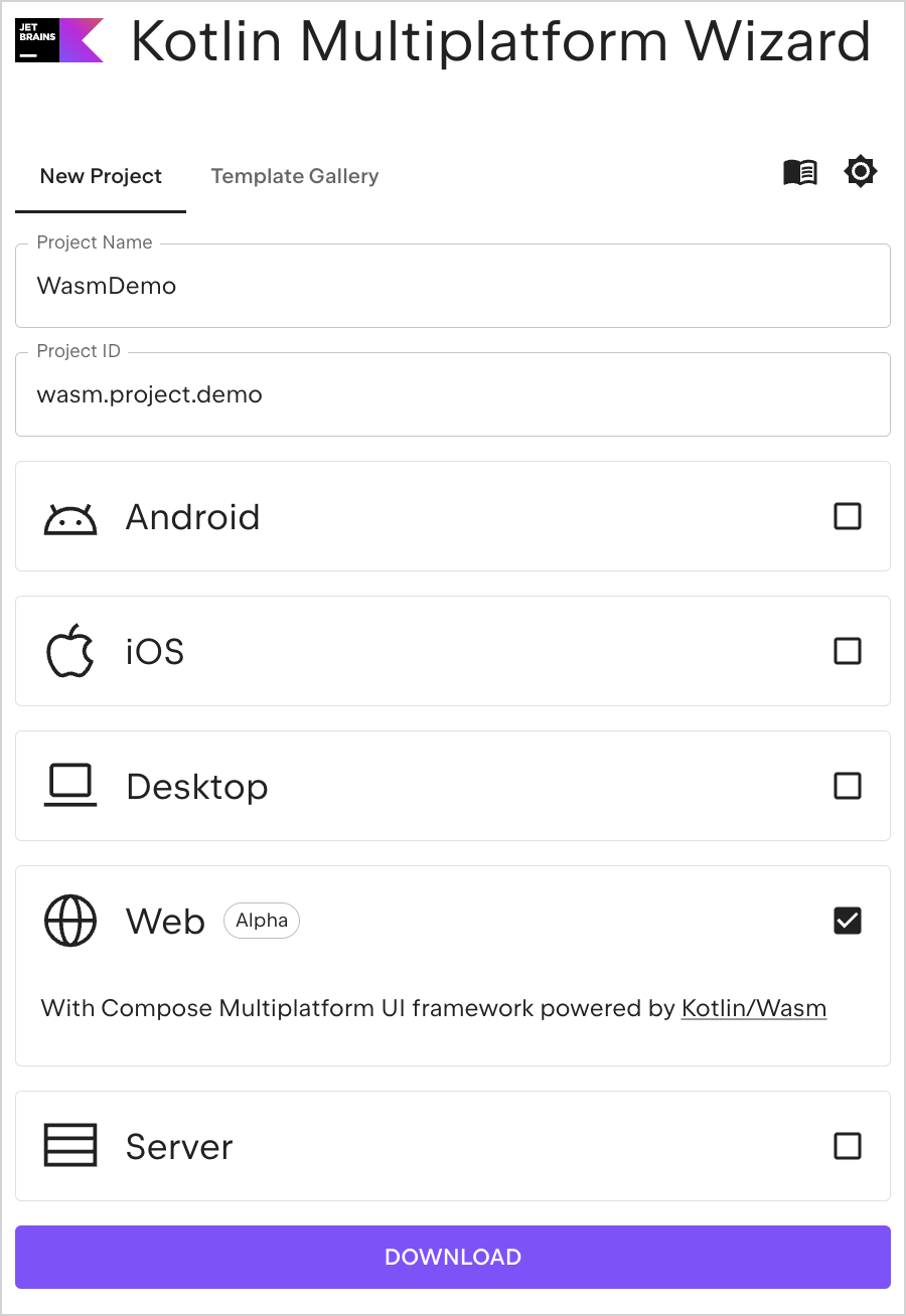 Kotlin Multiplatform wizard Kotlin Multiplatform wizard
