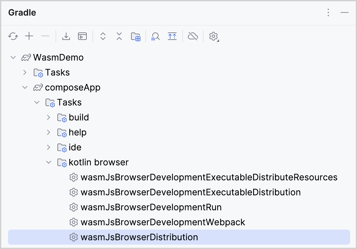 Run the Gradle task Run the Gradle task