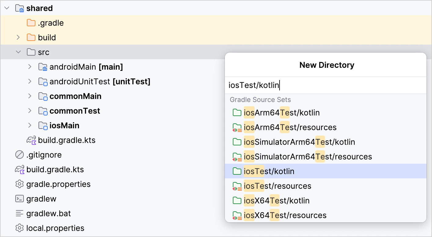 Creating iOS test directory Creating iOS test directory