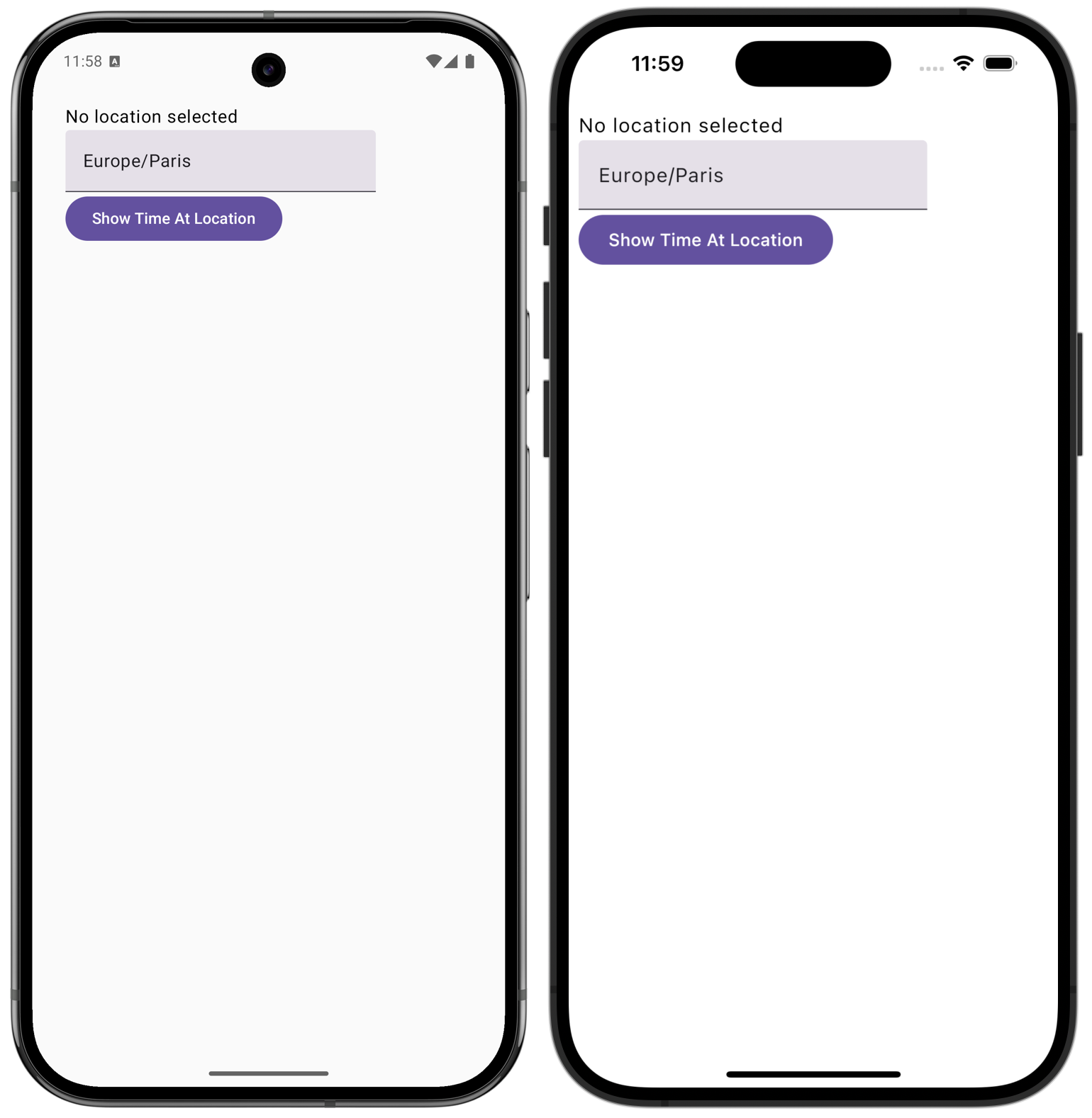 User input in the Compose Multiplatform app on Android and iOS