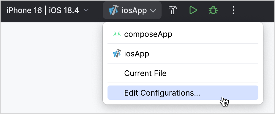 Edit run configurations Edit run configurations